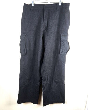 Karl Kani Khakis 38x34 FIT 38X31 Wide Leg Cargo Skater Wool Dress Y2K Baggy Pant